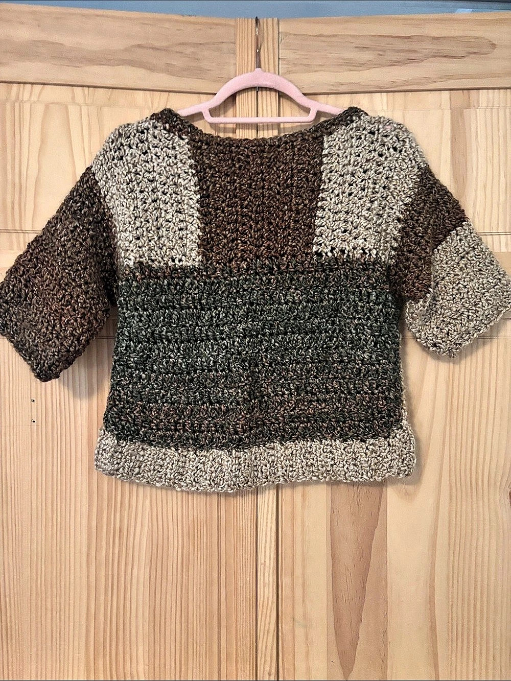 Color Block Crew Neck Sweater